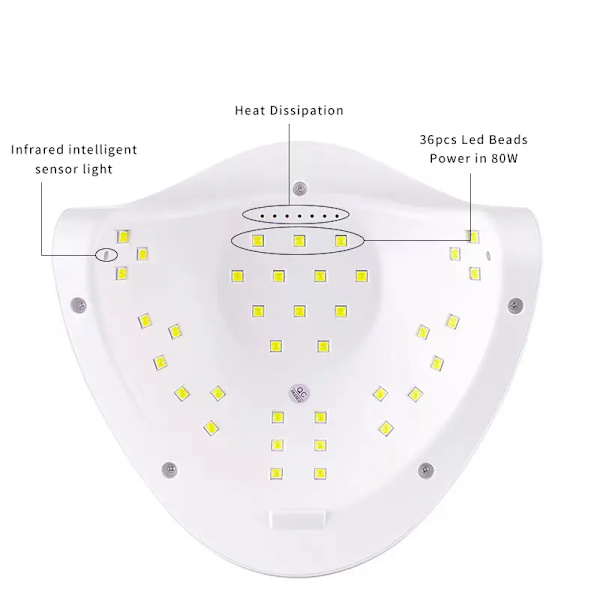 Nageltorklampa, 120 W Nageltork, Professionell Nagellamp, UV LED-lampa, Smart Sensor och LCD-display, för alla gellack, Gelnaglar Pink