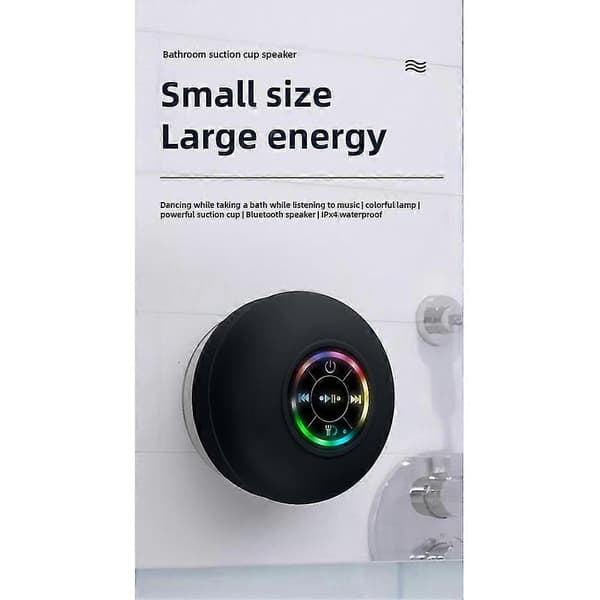 Mini Bluetooth Høyttaler Vanntett Baderom Lyd Trådløs Dusjhøyttaler Rgb Lys Bluetooth Sucti