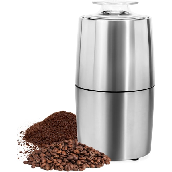 Elektriske kaffekværne - Kaffebønnekværne i rustfrit stål til Latte, Mocha, One-Touch kværne til urter, krydderier, korn og mere