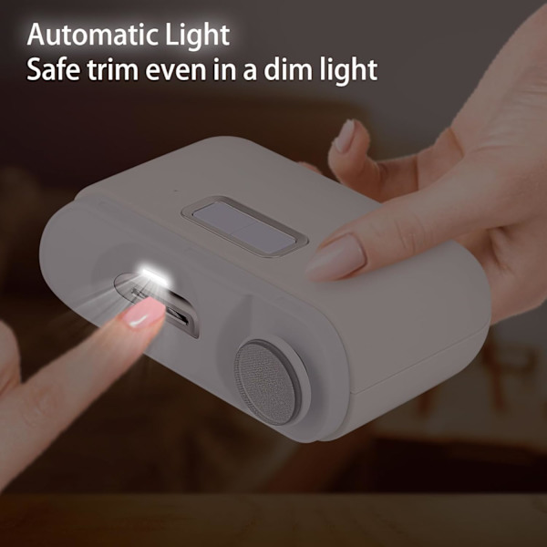 Elektriska tånagelklippare, elektriska nagelklippare, 2-i-1 skärning och slipning automatiska nagelklippare, 2-hastighets elektrisk nageltrimmer med LED-lampa