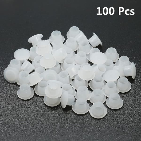 100 stk. 8 mm hvide plastikpropper - hulpropper, snap-in låsning