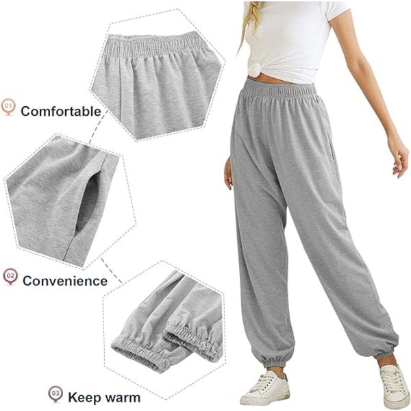 Tynde grå joggingbukser i bomuld til kvinder /XXL gray XXL