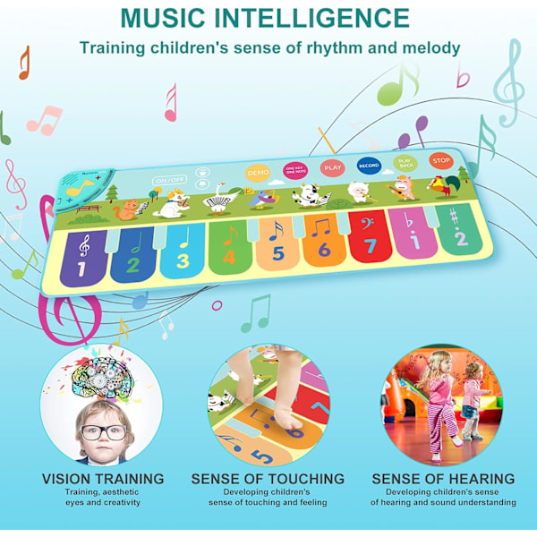 Barnleksaker Presenter 6-12 12-18 Månader Pojkar, Leksaker för 1-6 År Gamla Pojkar Småbarn Spädbarn Barn, Piano Musik Dansmatta med 19 Tangenter Pianomatta. C