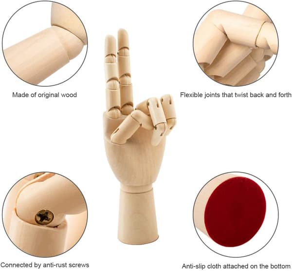 2 st trä flexibla vänster och höger handmodeller