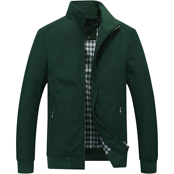 Herre Sommer Bomber Jakker Casual Letvægts Vindjakke Sports Jakke Cargo Ydertøj L Green