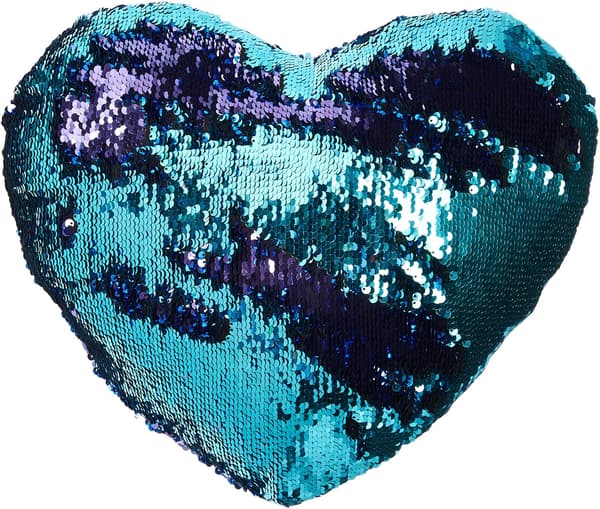 Hjerte Pude med Mermaid Sequins Indlæg