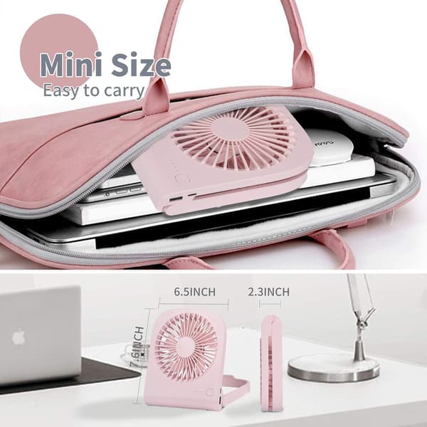 Bordventilator, Mini USB-ventilator, Kraftig Luftstrøm, 4 Hastigheder, Bærbar Ventilator