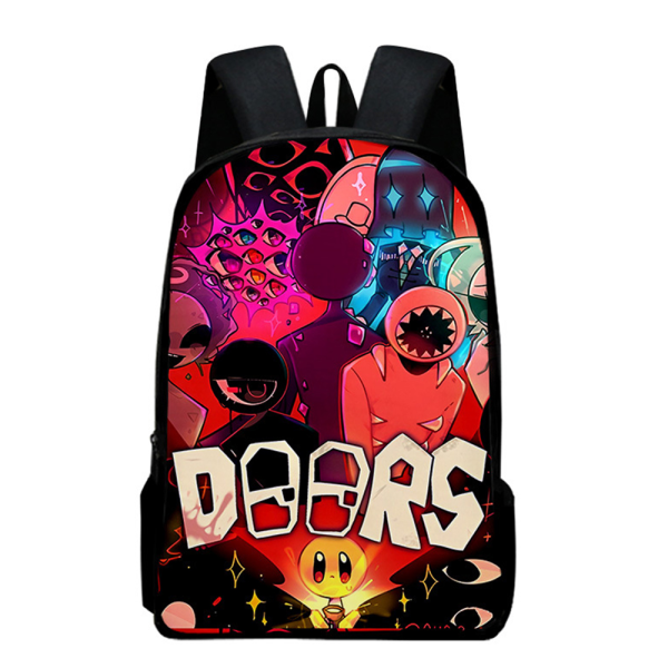 Dörrar Roblox Figur Cartoon Skolväska Flickor Pojkar Ryggsäck D D