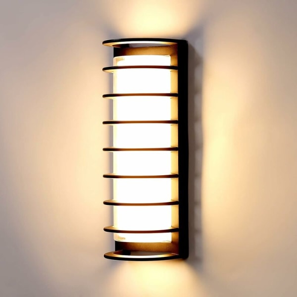 Villa vandtæt belysning væglampe enkel indgang eksponeringslampe (B 30W varm hvid) vit