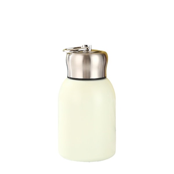 Mini 304 rostfritt stål termos uppgraderad version 300ml liten vakuumisolerad vattenflaska läckagesäker juice mjölk te vakuum kallt och varmt vatten kaffe off white