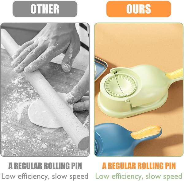 2-i-1 Dumplingform med Trykk, Raviolilager, Manuell Dumplingpresse, Skinnpakking, Dumpling Skinnlager, Dumplingformer