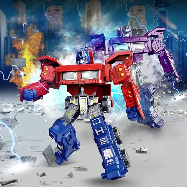 Typ A Pedagogisk Transformerande Anime Robot Actionfigur Friktionsdriven Billeksak för Barn