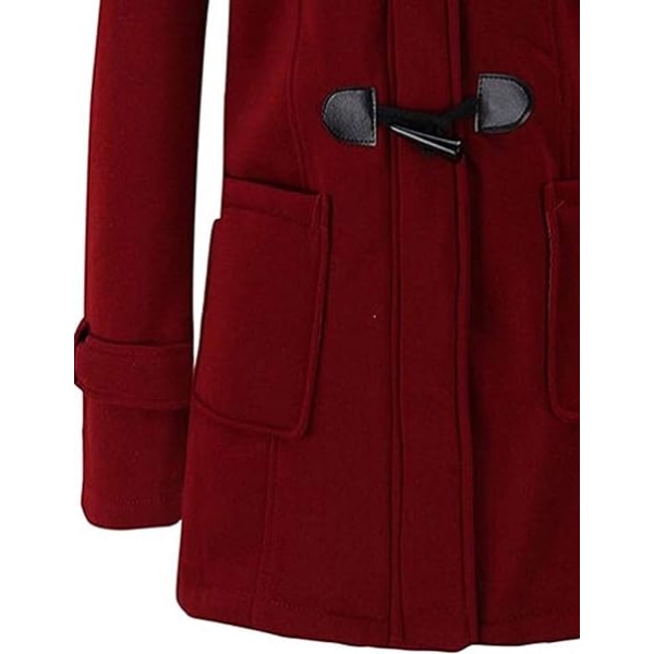 Bourgogne hættetrøje og fleece enkeltradet hættetrøje mellemlang frakke kvinder M størrelse Wine red M