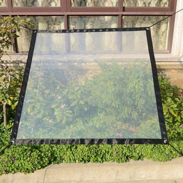 Transparent presenning vattentät PE trädgårdspresenning film tygtejp (vanligt 2*2m+ rep) vit