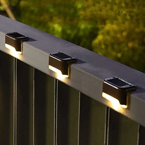 16 pakke solenergi utendørs gårdsplass lys solar trinn lys (brunt varmt lys 16 stk) vit
