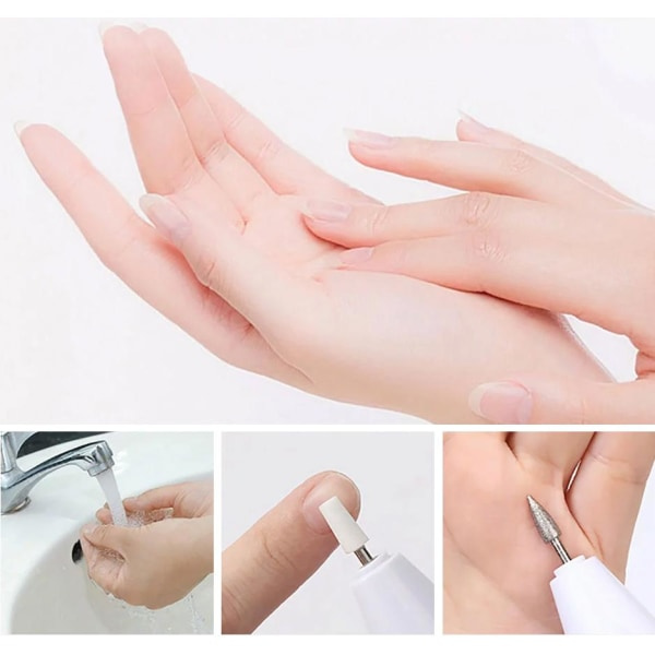 Elektrisk nagelfil - 5x huvuden vit