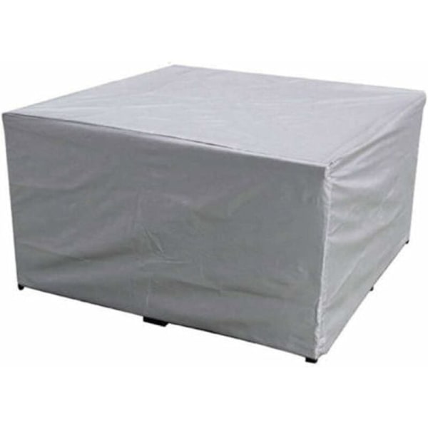 Havemøbelsæt, rektangulært havebord og stolesæt (sølv 150*150*75cm) vit