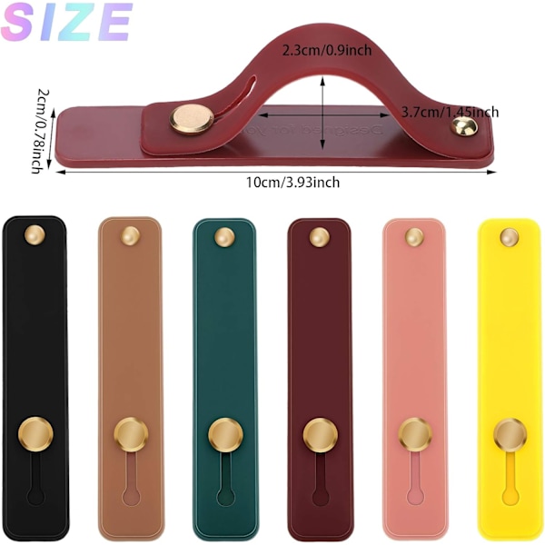 6 stk. Telefon Grep Holder Mobiltelefon Grep Stropp Teleskopisk Fingerstropp Stativ Universell Fingerstøtte for de fleste smarttelefoner (Retro Farger) Retro Colors