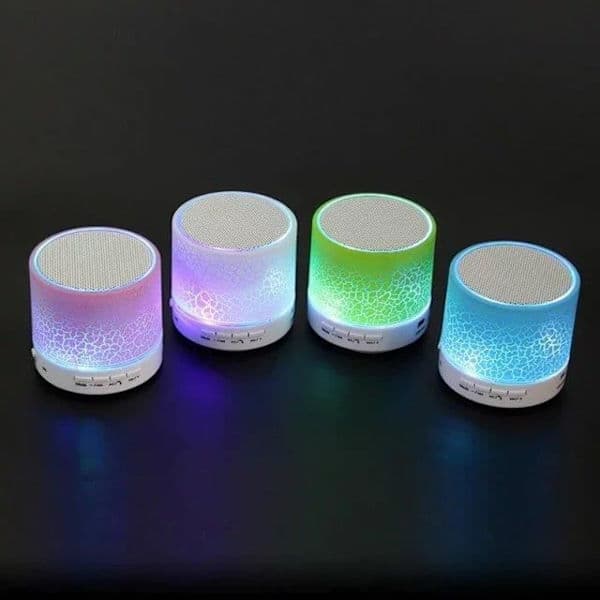 Blå Mini Bærbar Høyttaler LED Bluetooth Høyttaler Trådløs Håndfri med TF USB FM Blå