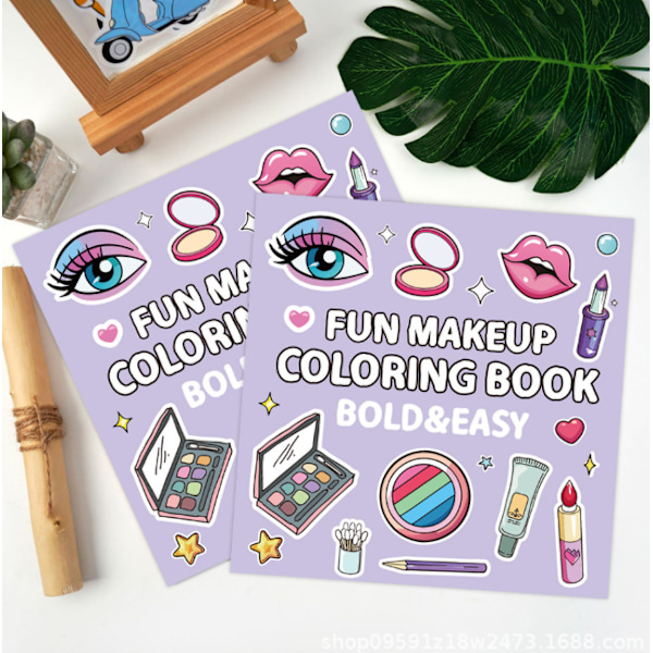 En farvebog til voksne og teenagere med super søde billeder og simple og afslappende mønstre, velegnet til en afslappende bog make up