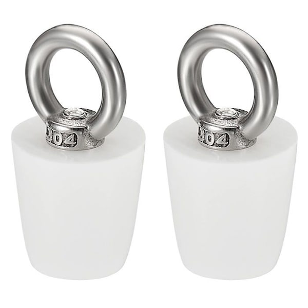 Konisk Propp Silikon Gummipropp 19mm til 26mm Solid Badekarpropp med Ring, Hvit 2 stk