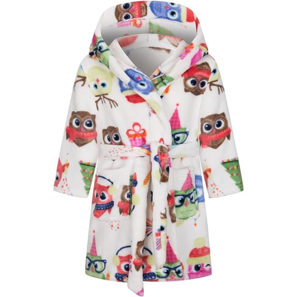 Pöllö aikuisten poikien tyttöjen hupulliset toddler pehmeät pyjamat (130-140 cm) 130-140