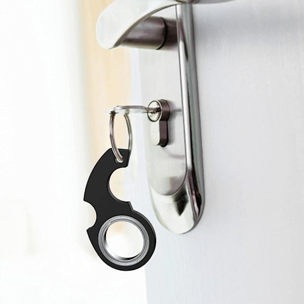 Spinner-leketøy Fidget nøkkelring Håndstress lindrer Anti-angst nøkkelavlastningskjeder Black