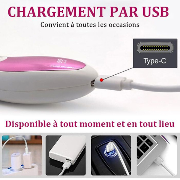®RisingFF Elektrisk barbermaskin for kvinner - 4 i 1 smertefri kroppstrimmer for bikini, ansikt, øyenbryn, nese, armhuler - USB-oppladbar