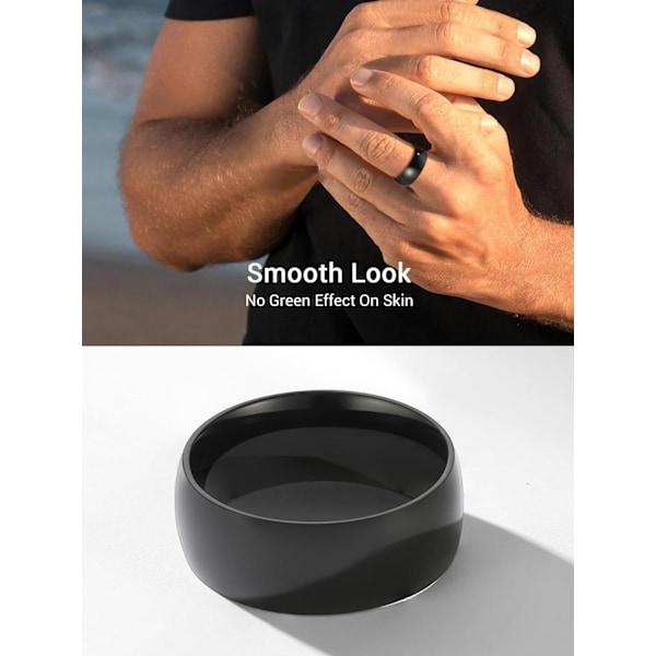 Rustfritt stål band roterende fingerringer, minimalistiske midi vennskap spinner ringer med forskjellige størrelser 8mm / Negro 9 (49.3mm)