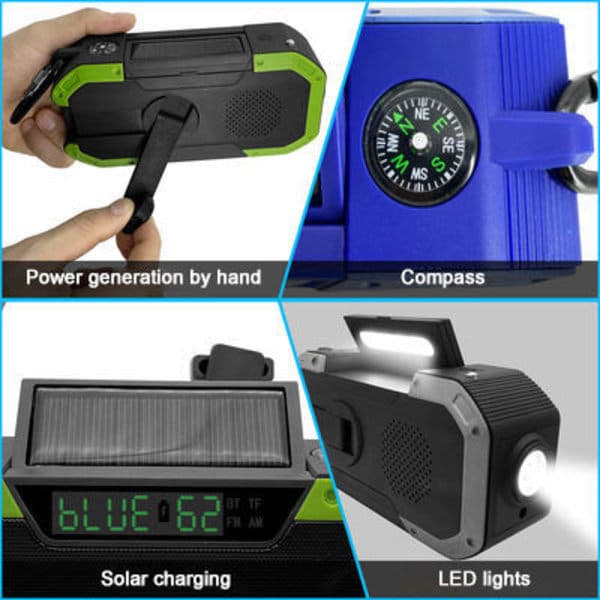 Boom Kampiradio 5000mAh Powerbank Bluetooth-kaiutin Lamppu【mo】