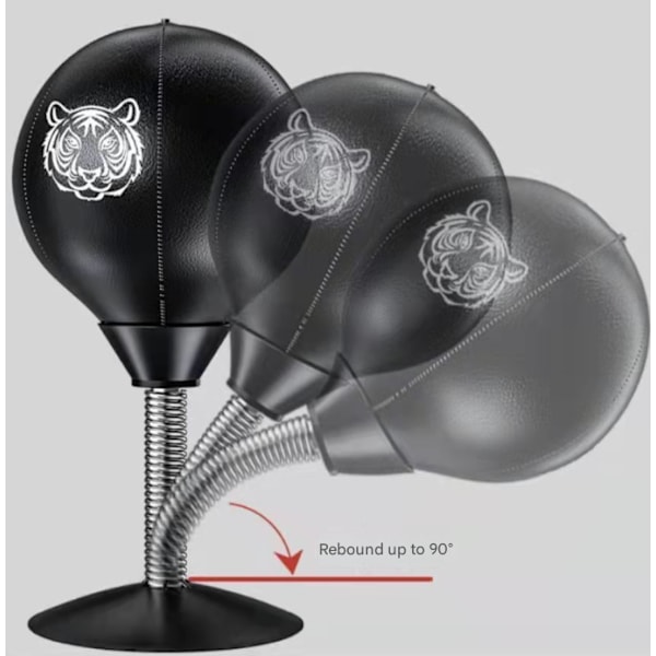 Boxningshastighetsboll för skrivbord med sugkopp, avlastningsboll för barn och vuxna, träningsboll för reaktionsmål, träningsutrustning black