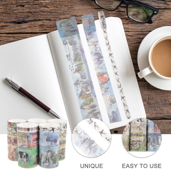 låda med tejpset Washi tejpdekor för dekor Scrapbook DIY Notebook
