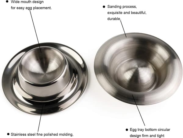 4 Eggkoppsett i Rustfritt Stål for Myke Kokte Egg