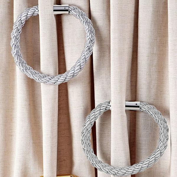 4x Magnetiska Gardinhållare Minimalistiska (Grå)
