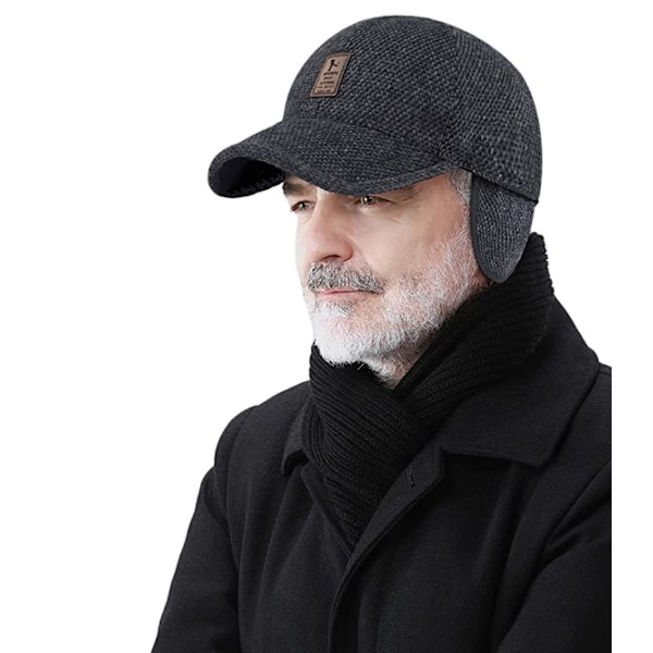 Basebollkeps med Öronlappar Hel Keps Herr Utomhus Skärm Sport Cappy Old School Stil Pappa Hatt Ull C