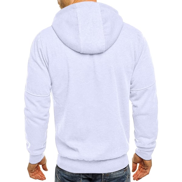 Herrar Hoodies Sweatshirt Zip Up Lätta Jackor 1 White M