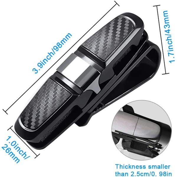 180° Rotationsbart glashållare med kortklämma, svart, 2-pack
