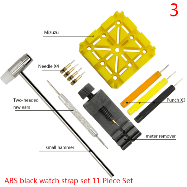 IC 1 Set Klockarmband Länkjusterare Kedjepinn Remover Justera Remover 3(11PCS)