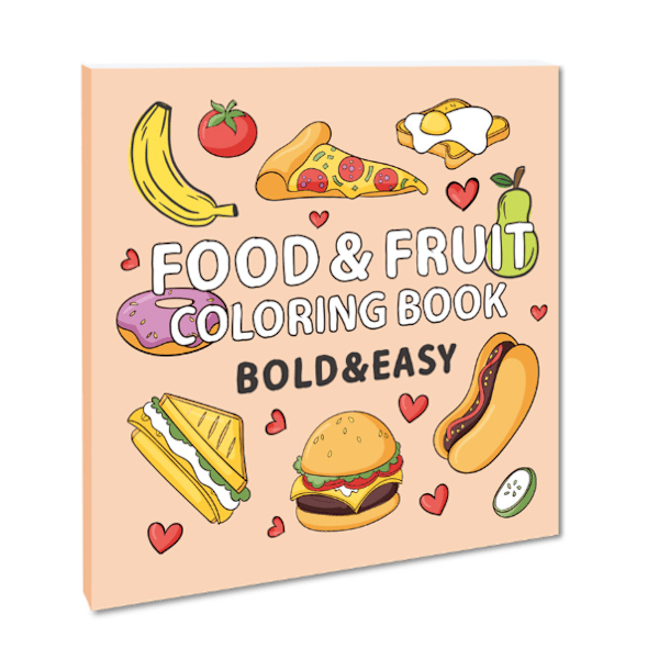 En farvebog til voksne og teenagere med super søde billeder og simple og afslappende mønstre, velegnet til en afslappende bog food