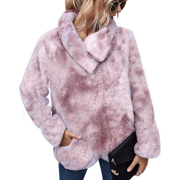 Dame Fleece Jakke, Kvart Lynlås Sweatshirt, Varm og Fleksibel Jakke til Vinter og Efterår Frotis Rosa Oscuro M