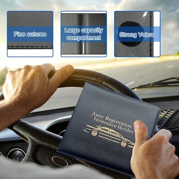 Bilregistreringsförsäkringshållare, 2-pack Essential Auto Card Document Handskfack Organizer