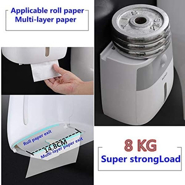 Punch Free Toalettpapirholder Multifunksjonell Oppbevaringsboks