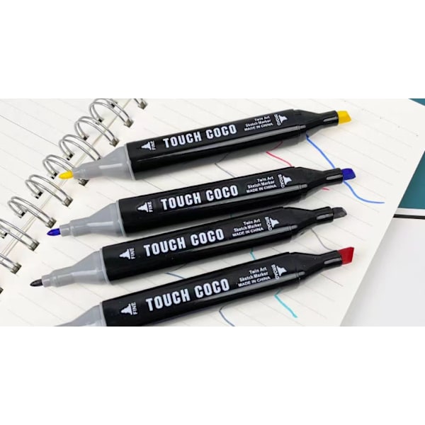 Multipak - Markører med Etui - Dobbeltsidede - Multifarvede Penne 36pcs
