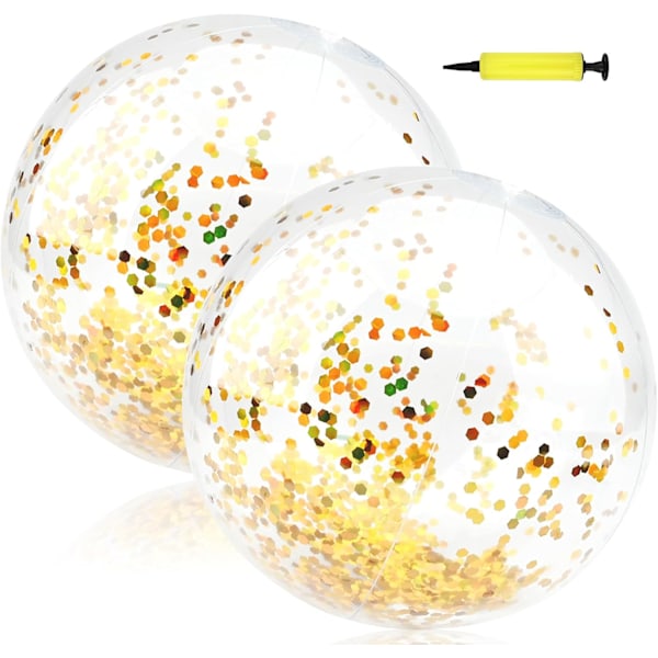Stk. Oppustelig Strandbold Glitter Strandbolde Konfetti Strandbolde Bulk Paillet Strandbolde.