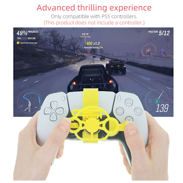 Spil Racer Rat Mini Rat Styring Tilbehør til PS5 Controller, Simuleringskørsel Simulator PS5 white