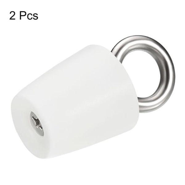 Konisk Propp Silikongummiplugg 19mm till 26mm Solid Badkarspropp med Ring, Vit 2 st