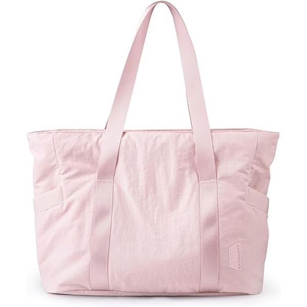 Toteväska för kvinnor med dragkedja, gymväska med fack, laptopväska för arbete, sjuksköterska, dans, yogaväska för sport, resor B-pink- M