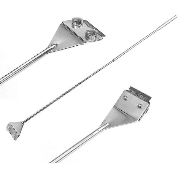 Algskrapa 65 cm lång, med blad i rostfritt stål, rengöringsverktyg för glasakvarium, med 10 blad