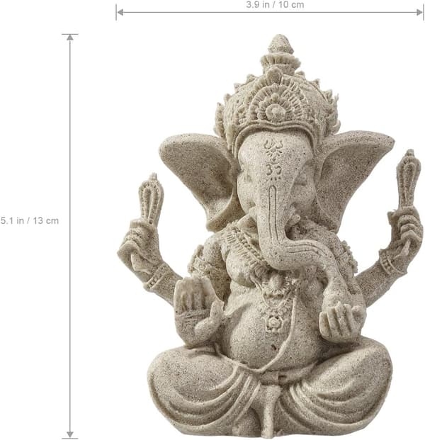 Elefantstaty i sandsten Ganesha Buddha handgjord figur