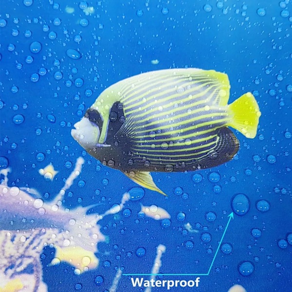 Ocean Underwater World Anti-mugg Stoff Vanntett Badeforheng for Baderom Badekar, 180 x 180 cm, Lys Blå